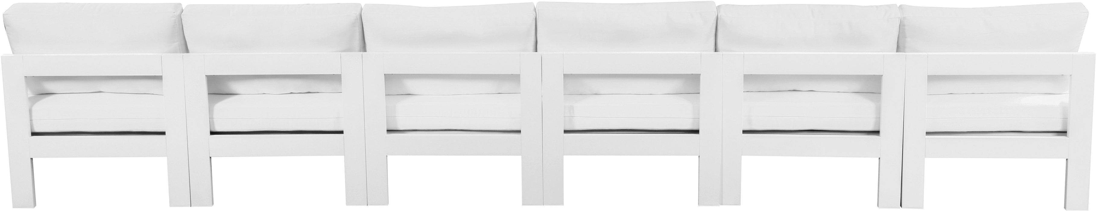 Nizuc - Outdoor Patio 6 Seat Armless Modular Sofa With White Frame - Simple Home Plus