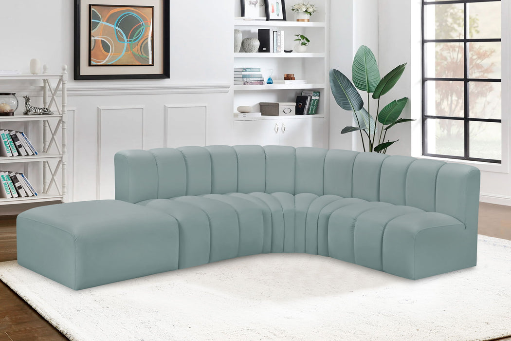Arc - Faux Leather 5 Piece Corner Modular Sofa - Simple Home Plus