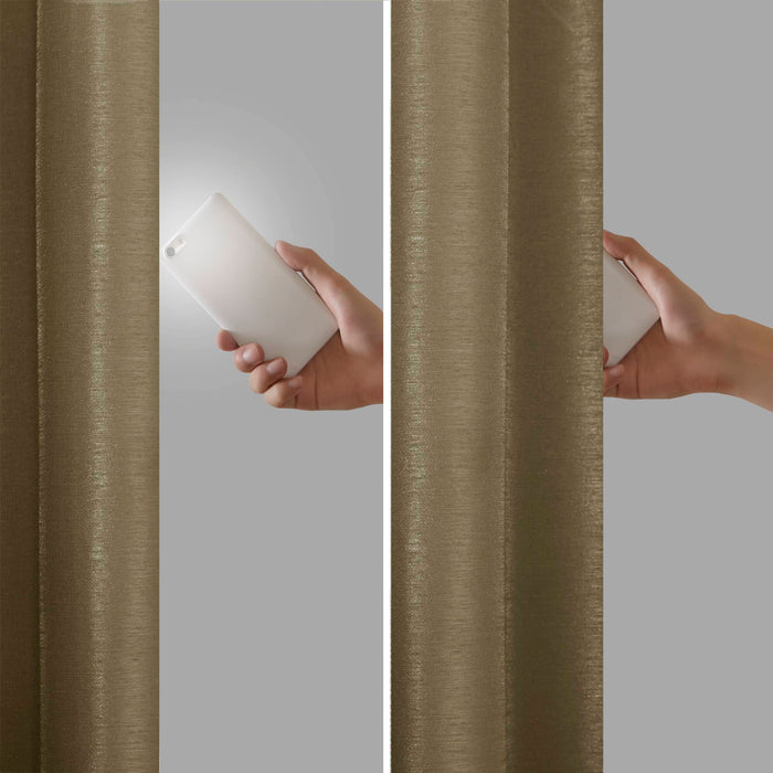 Emilia - Twist Tab Total Blackout Window Curtain - Bronze - Simple Home Plus
