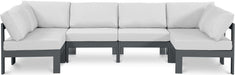Nizuc - Outdoor Patio 6 Piece Modular Sectional With Gray Frame - Simple Home Plus