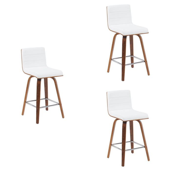 Vienna - Modern Counter Height Swivel Bar Stool - Walnut Finished Wood Frame - Simple Home Plus