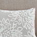 Veronica - 3 Piece Tufted Floral Duvet Cover Set - Gray / White - Simple Home Plus