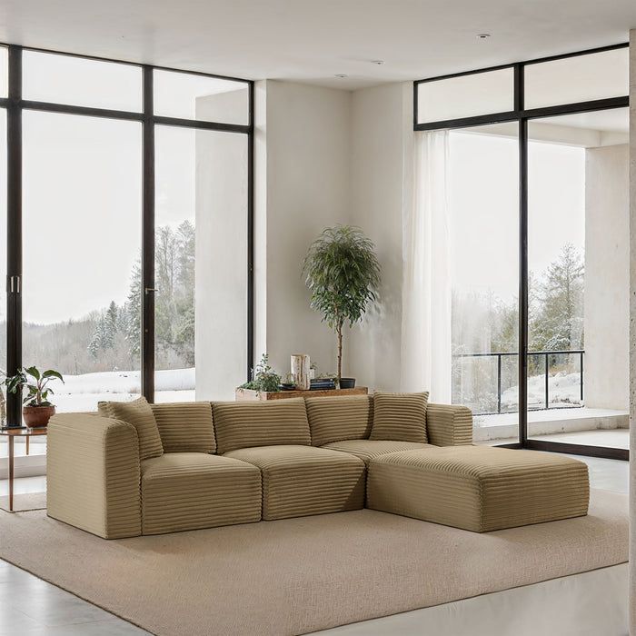 Shaggy - 4 Piece Modular Sectional - Simple Home Plus