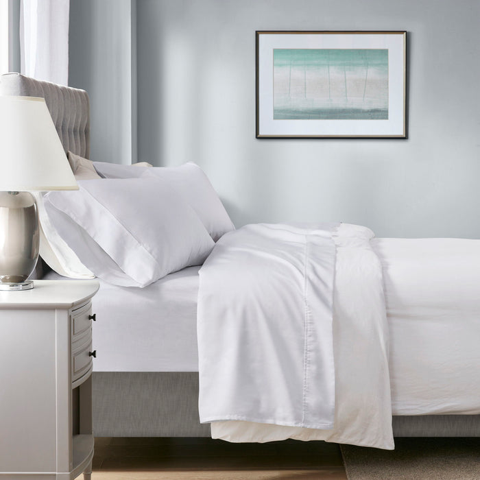 1000 Thread Count - Full HeiQ Smart Temperature Blend 4 Piece Sheet Set - White