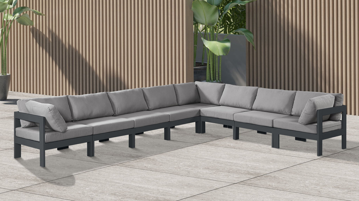 Nizuc - Outdoor Patio 8 Piece Modular Sectional With Gray Frame - Simple Home Plus