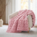 Ruched Fur - Throw - Pink - Simple Home Plus