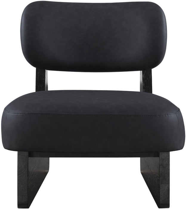 Vetra - Vegan Leather Upholstered Accent Chair With Black Base - Simple Home Plus