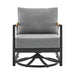 Crown - Outdoor Patio Swivel Glider Lounge Chair With Cushions - Black / Teak - Simple Home Plus