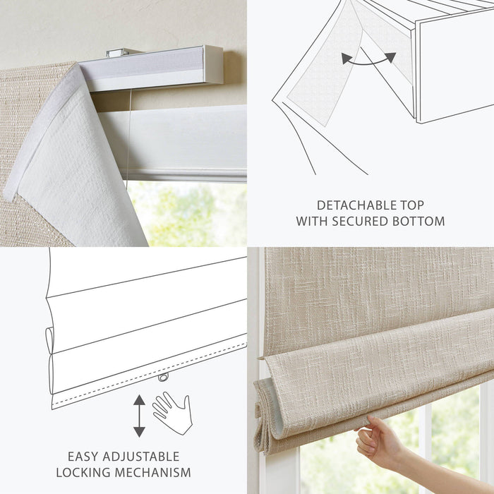 Quincy - 29x64" Total Blackout Cordless Roman Shade - Linen - Simple Home Plus