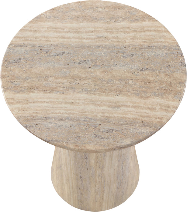 Cassino - Concrete Indoor/Outdoor End Table - Travertine - Simple Home Plus