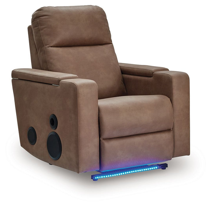 Lorrenton - Glider Power Recliner With Audio System - Caramel - Simple Home Plus