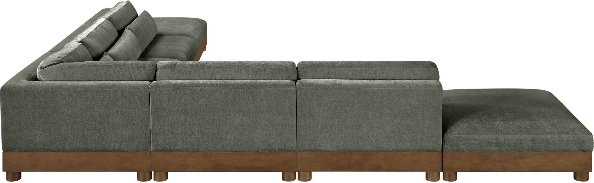 Turin - Chenille Fabric Upholstered Modular Sectional - Green - Simple Home Plus