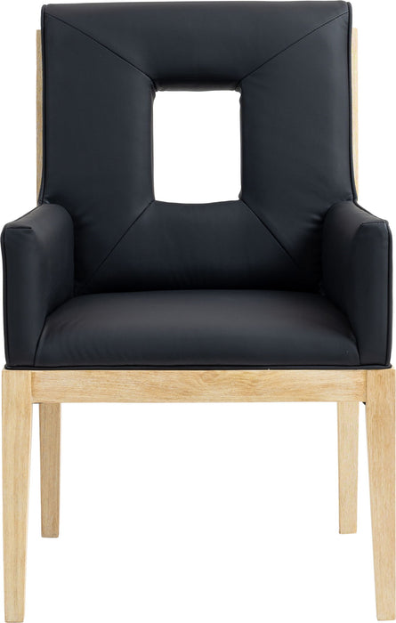 Gwendolyn - Faux Leather Dining Arm Chair With Natural Frame - Simple Home Plus