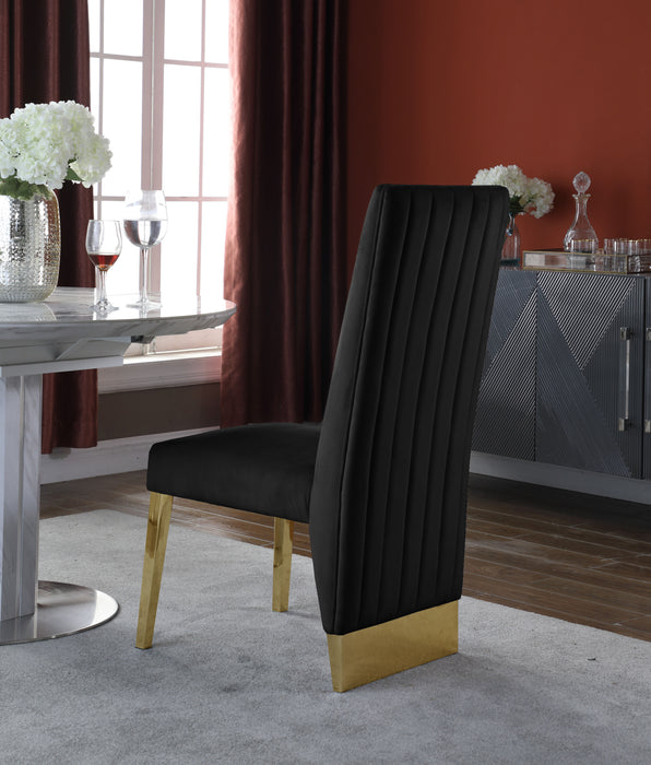 Porsha - Dining Chair with Gold Legs(Set of 2) - Simple Home Plus