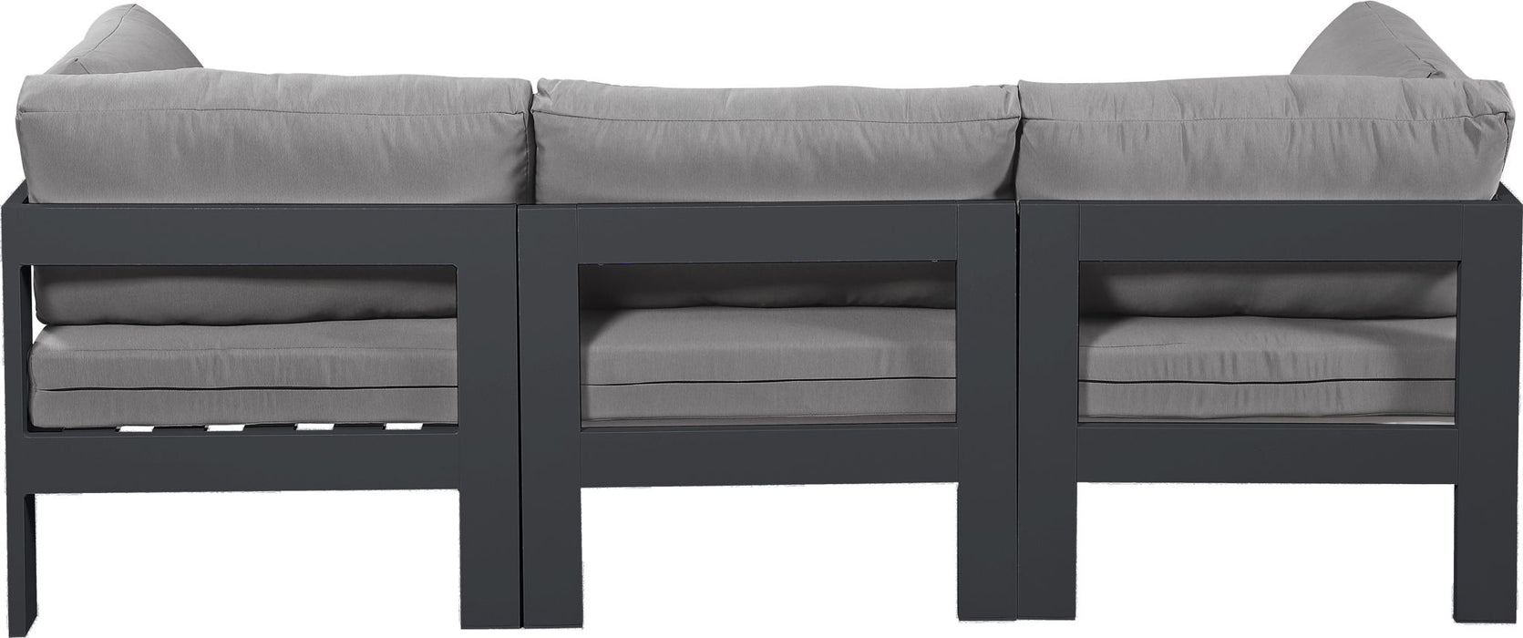 Nizuc - Outdoor Patio 3 Seat Modular Sofa With Gray Frame - Simple Home Plus