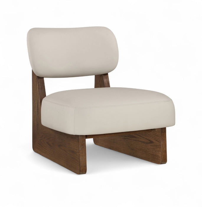 Vetra - Vegan Leather Upholstered Accent Chair - Taupe / Painted Brown - Simple Home Plus