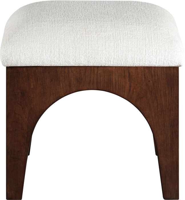 Lawson - Chenille Fabric Upholstered Ottoman - Walnut Base - Simple Home Plus