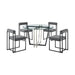 Devi Anastasia - Round Glass Dining Table Set - Matte Black - Simple Home Plus