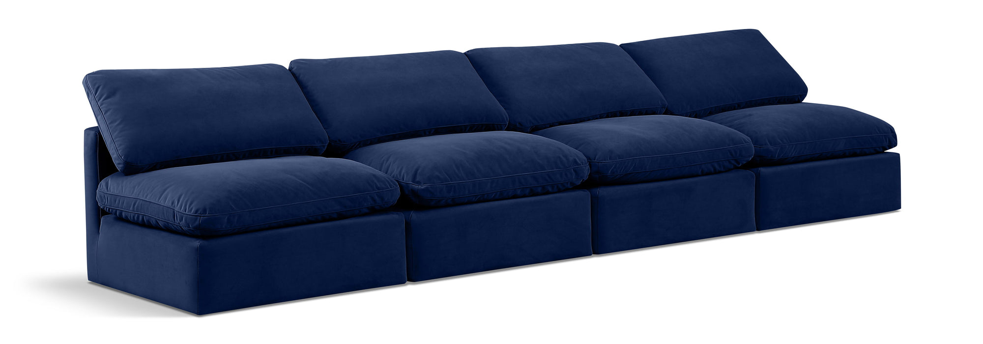 Indulge - Velvet 4 Seat Modular Armless Sofa - Simple Home Plus