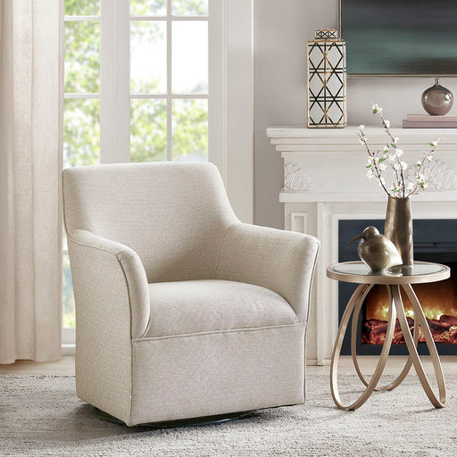 Augustine - Swivel Glider Chair - Cream - Simple Home Plus