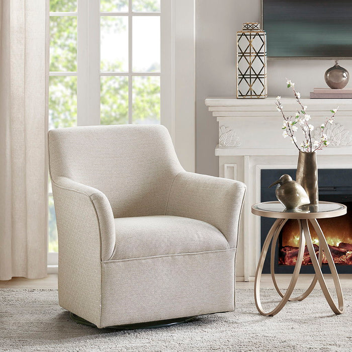 Augustine - Swivel Glider Chair - Cream - Simple Home Plus