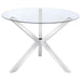 Vance - Round Glass Top Asterisk Dining Table - Chrome - Simple Home Plus