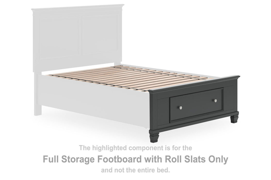 Lanolee - Full Storage Footboard With Roll Slats - Black - Simple Home Plus