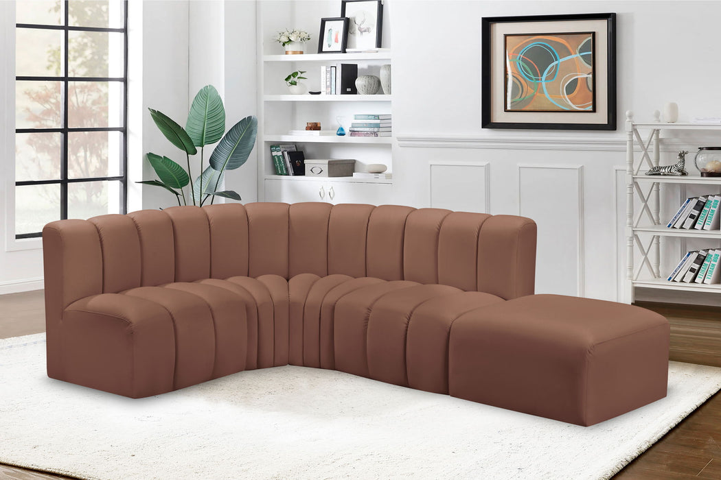 Arc - Faux Leather 5 Piece Corner Modular Sofa - Simple Home Plus