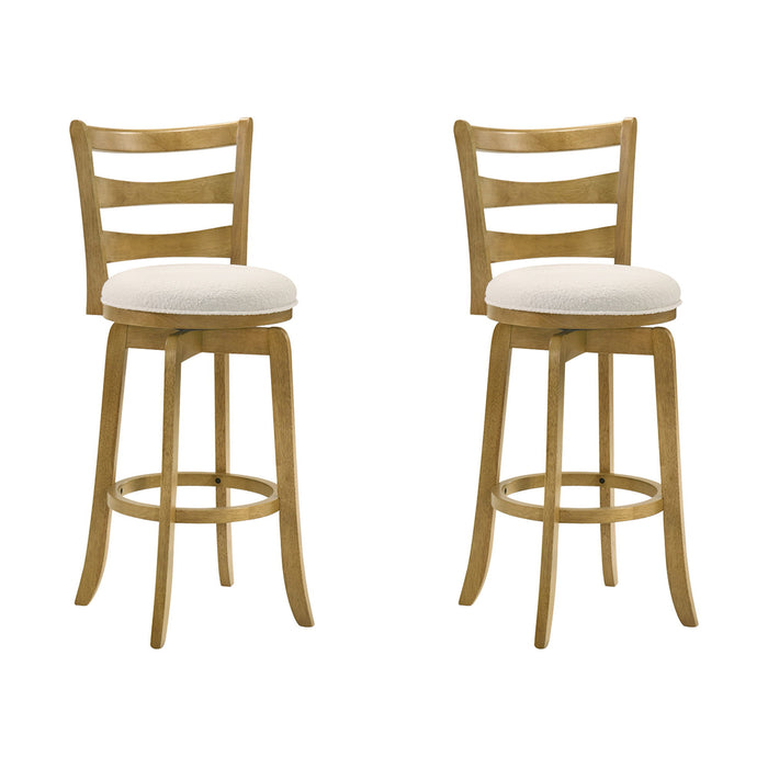 Melindra - Modern Farmhouse Swivel Wood Bar Height Kitchen Bar Stool - Simple Home Plus