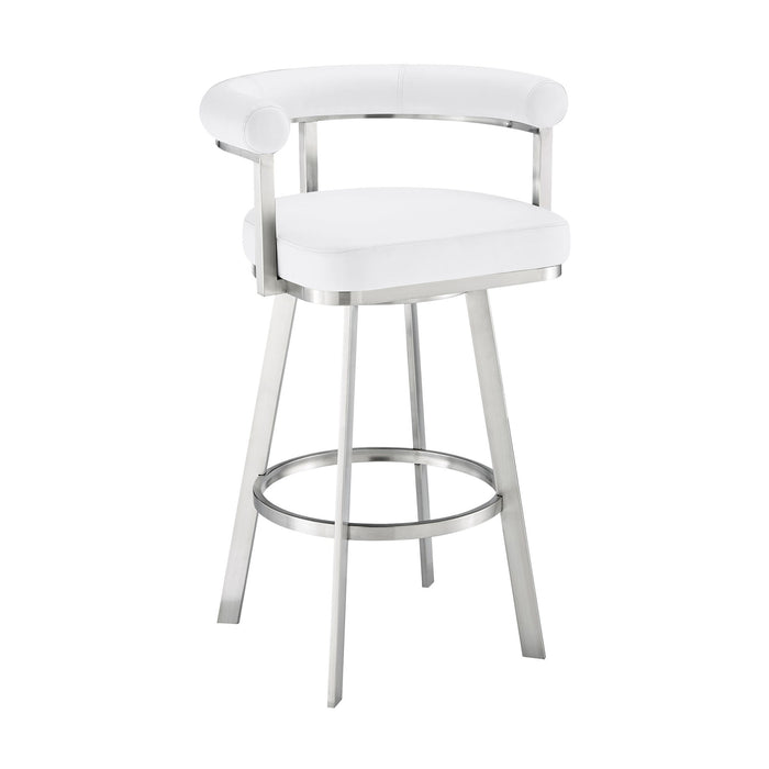 Nolagam - Swivel Bar Stool - Brushed Stainless Steel