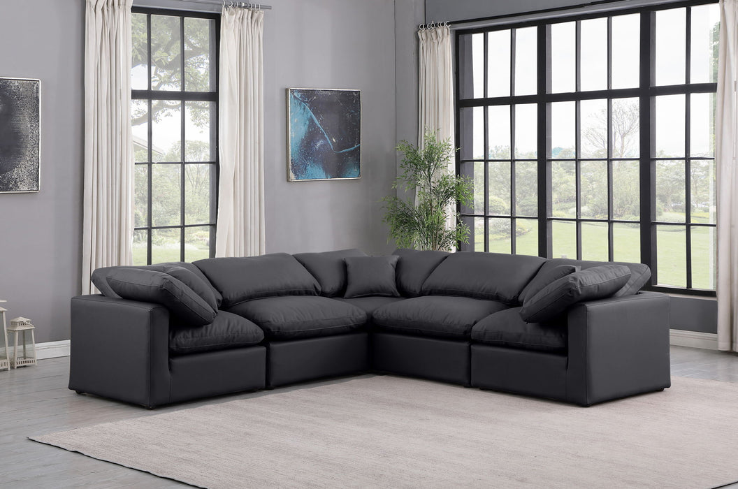 Indulge - Faux Leather 5 Piece Modular Corner Sectional - Simple Home Plus