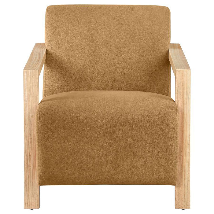 Diego - Upholstered Accent Arm Chair With Wood Arms - Simple Home Plus