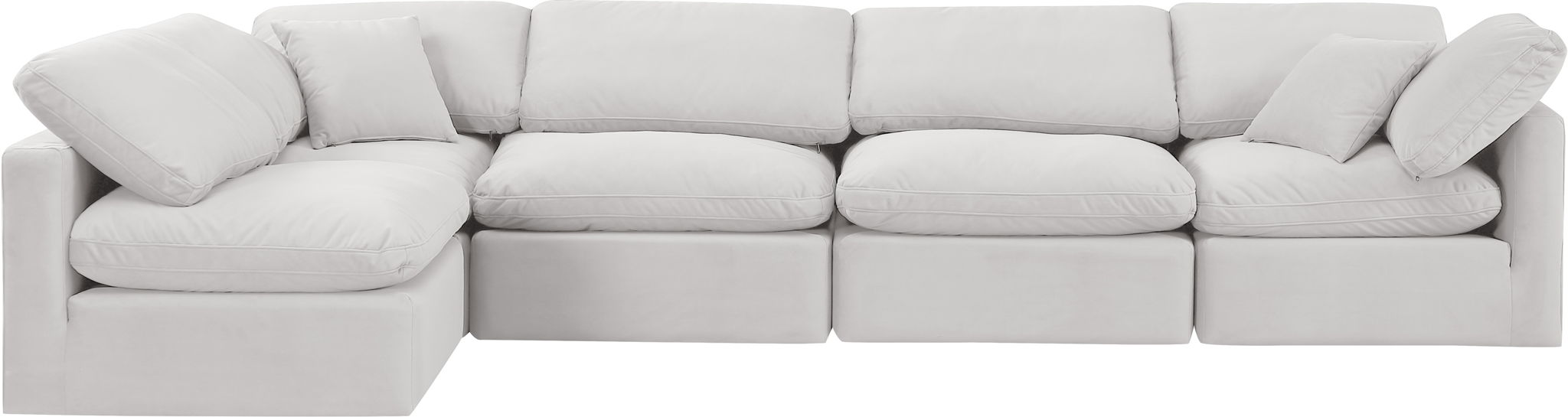 Indulge - Velvet 5 Piece Modular Sectional - Simple Home Plus