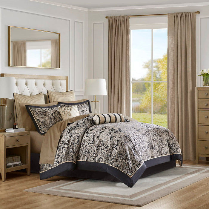 Aubrey - 12 Piece Complete Bed Set - Black - Simple Home Plus