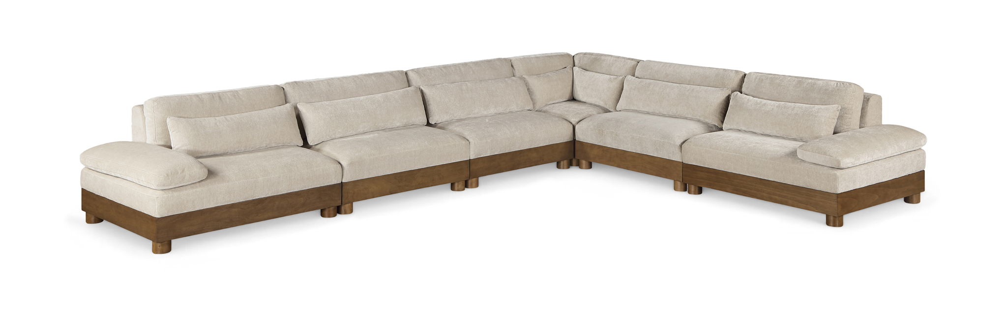 Turin - Chenille Fabric Upholstered Modular Sectional - Taupe - Simple Home Plus