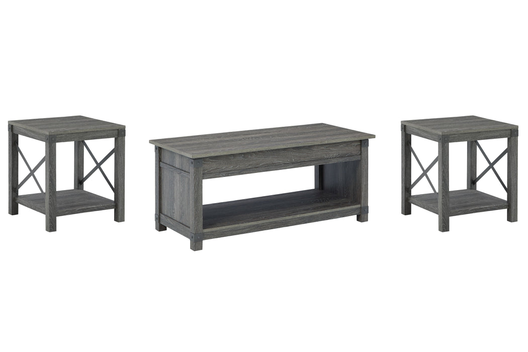 Freedan - Grayish Brown - 3 Pc. - Coffee Table, 2 End Tables - Simple Home Plus