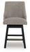 Neymorton - Dark Grayish Brown - Upholstered Swivel Barstool (Set of 2) - Simple Home Plus