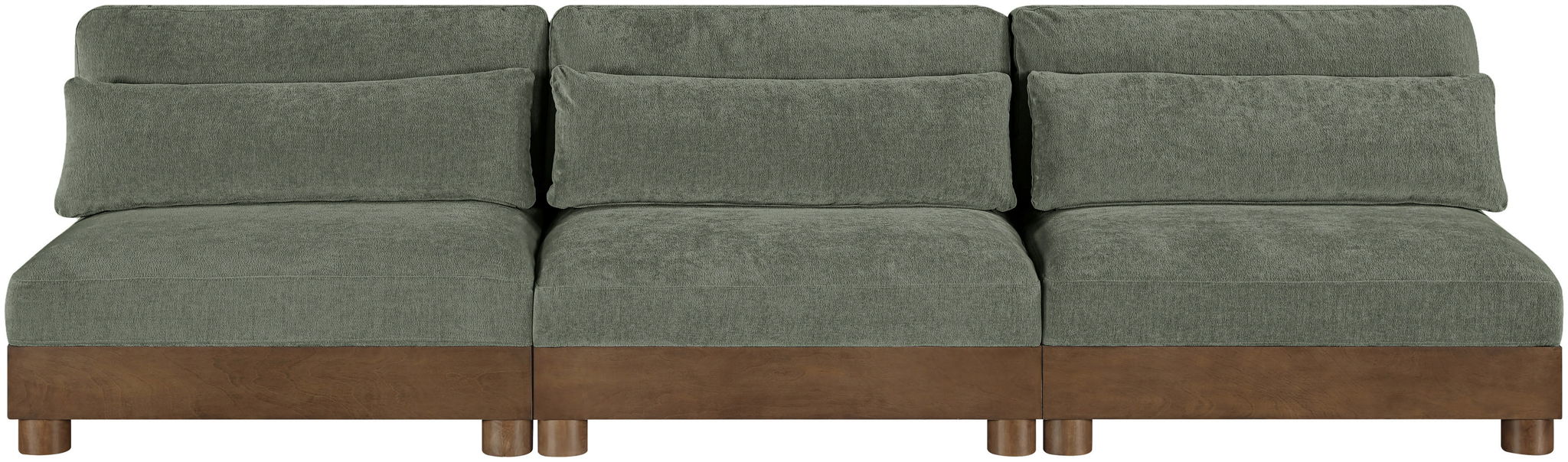 Turin - Chenille Fabric Upholstered Modular Sectional - Green - Simple Home Plus