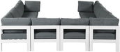 Nizuc - Outdoor Patio 10 Piece Modular Sectional With White Frame - Simple Home Plus
