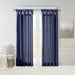 Emilia - 95" Twist Tab Lined Window Curtain - Navy - Simple Home Plus