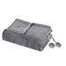 Heated Plush - Queen Blanket - Gray - Simple Home Plus