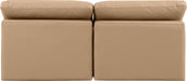 Indulge - Faux Leather 2 Piece Modular Armless Sofa - Tan - Simple Home Plus