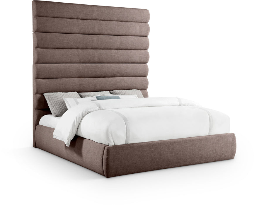 Adam - Linen Fabric Bed With 89" Headboard - Simple Home Plus