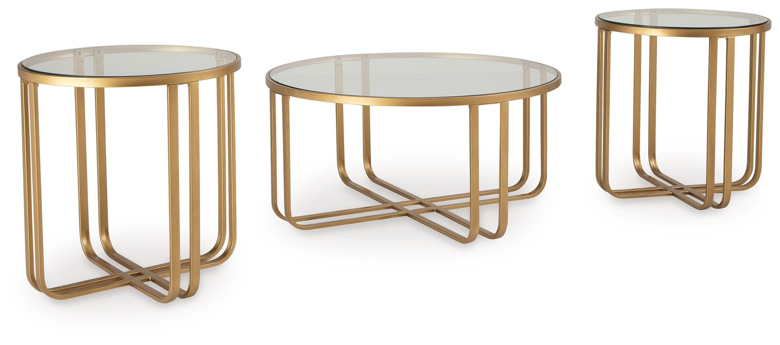 Milloton - Gold - Occasional Table Set (Set of 3) - Simple Home Plus