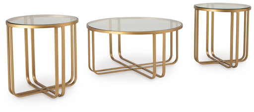Milloton - Gold - Occasional Table Set (Set of 3) - Simple Home Plus