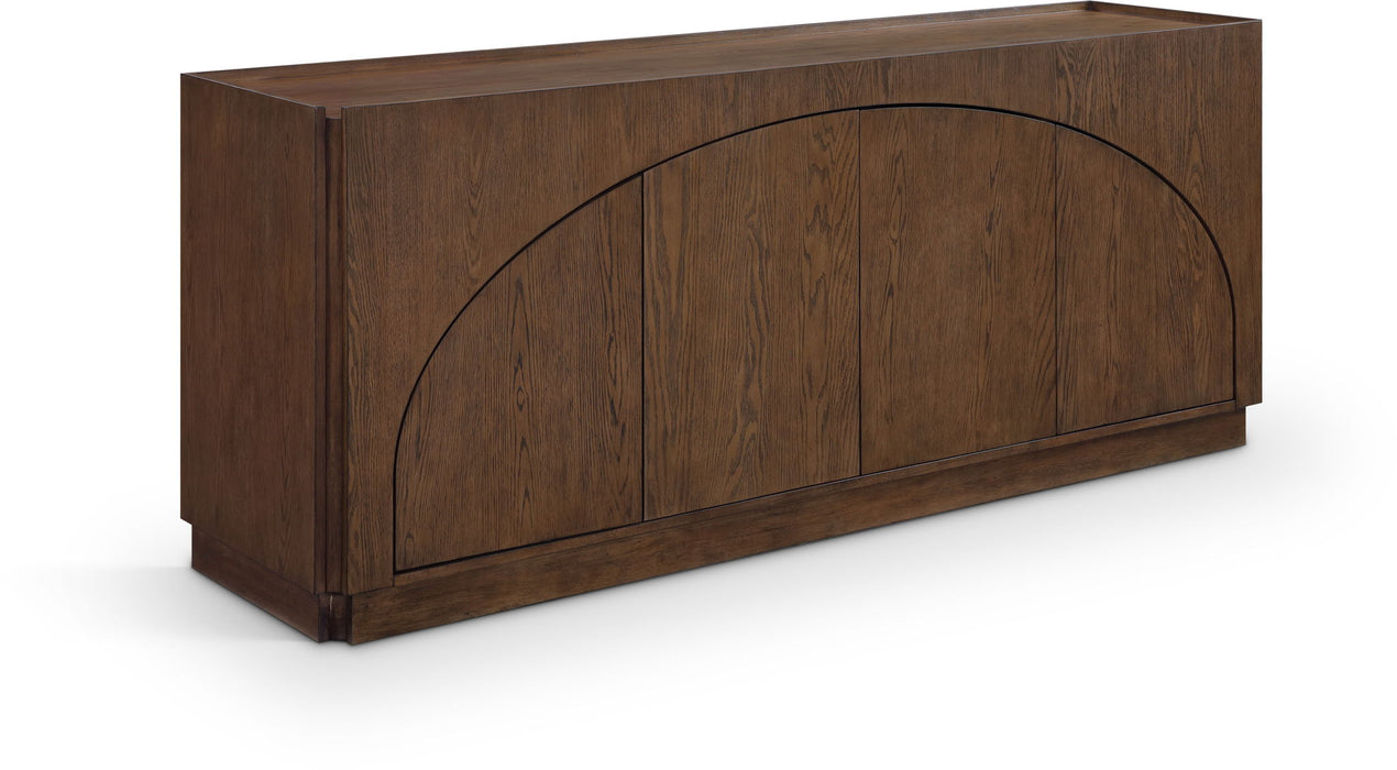 Everson - Oak Veneer And Solid Wood Sideboard/Buffet - Brown - Simple Home Plus