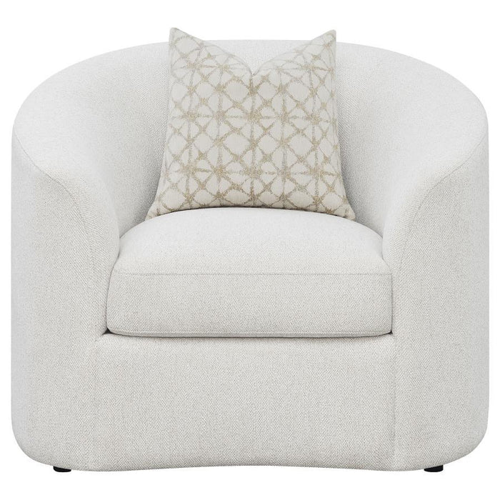 Rainn - Boucle Upholstered Sloped Arm Accent Chair - Latte - Simple Home Plus