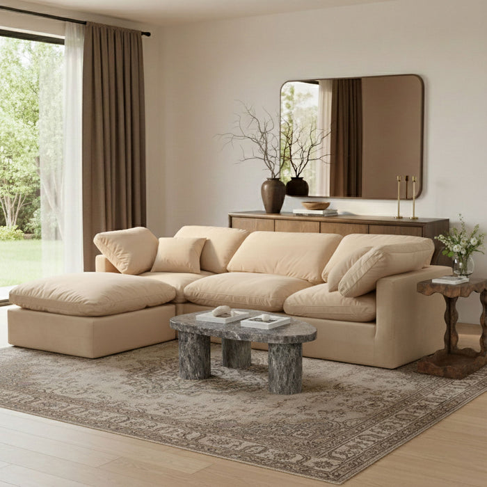Indulge - Velvet 4 Piece Modular Sectional With Chaise - Simple Home Plus