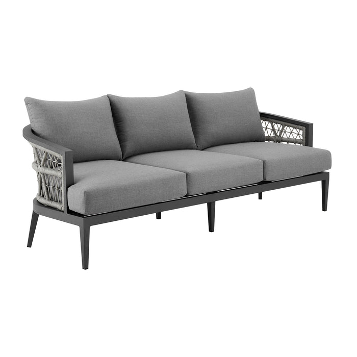 Zella - Outdoor Patio Sofa - Light Gray / Earl Gray - Simple Home Plus