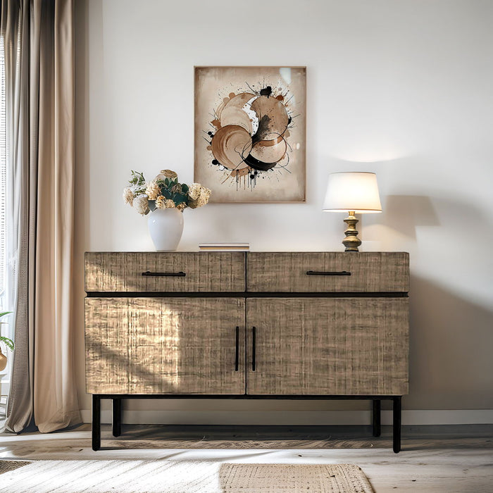Kai - Accent Cabinet With Doors - Brown / Olive - Simple Home Plus